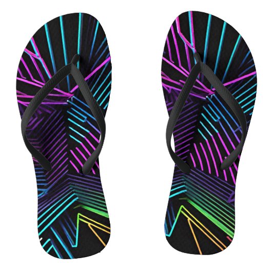 Abstract kleurrijk geometrisch teenslippers (Voetbed)