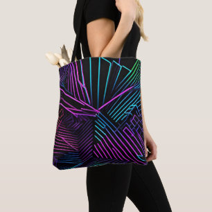 Abstract kleurrijk geometrisch tote bag