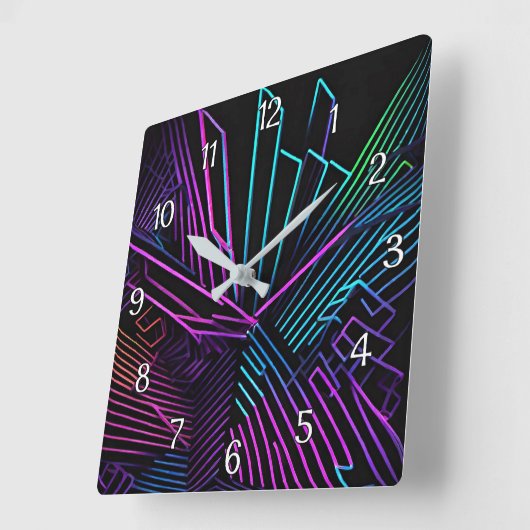 Abstract kleurrijk geometrisch vierkante klok (Hoek)