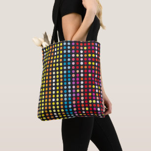 Abstract kleurrijk gestippeld patroon tote bag