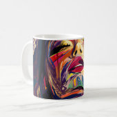 Abstract kleurrijk gezicht koffiemok (Voorkant links)