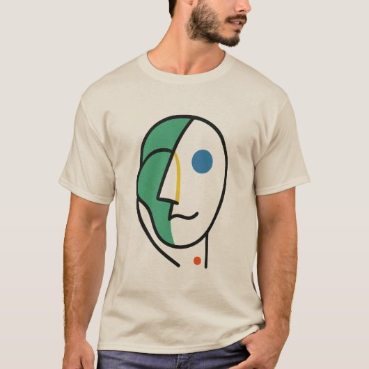 Abstract kleurrijk gezicht Modern Art Portrait T-shirt (Voorkant)