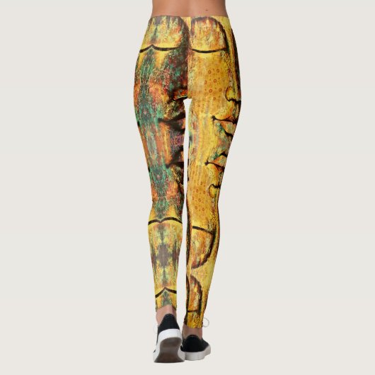 Abstract Kleurrijk Gezichtskunst Leggings (Achterkant)