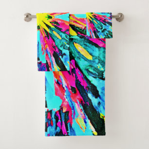 Abstract kleurrijk gloedpatroon bad handdoek