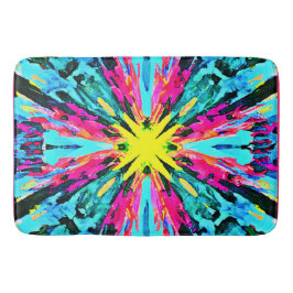 Abstract kleurrijk gloedpatroon badmat