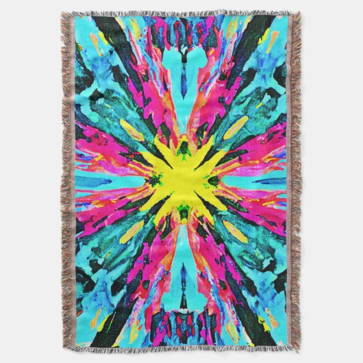 Abstract kleurrijk gloedpatroon deken (Voorkant Verticaal)