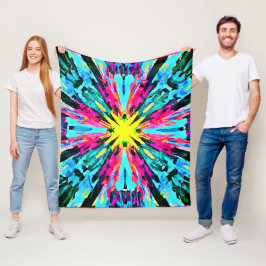 Abstract kleurrijk gloedpatroon fleece deken
