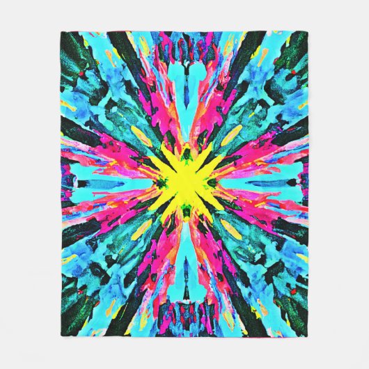 Abstract kleurrijk gloedpatroon fleece deken (Voorkant)