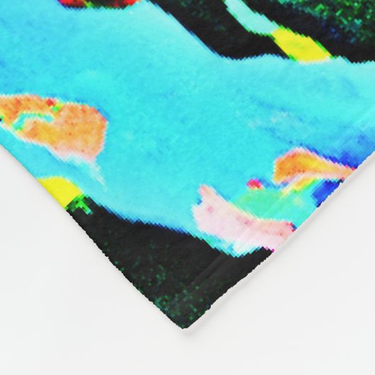 Abstract kleurrijk gloedpatroon fleece deken (Hoek)