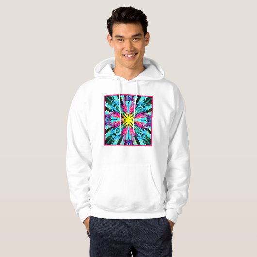 Abstract kleurrijk gloedpatroon hoodie (Voorkant volledig)