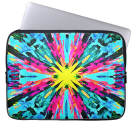 Abstract kleurrijk gloedpatroon laptop sleeve