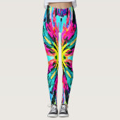 Abstract kleurrijk gloedpatroon leggings (Voorkant)