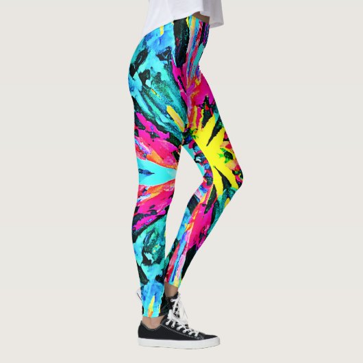 Abstract kleurrijk gloedpatroon leggings (Rechts)