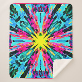 Abstract kleurrijk gloedpatroon sherpa deken
