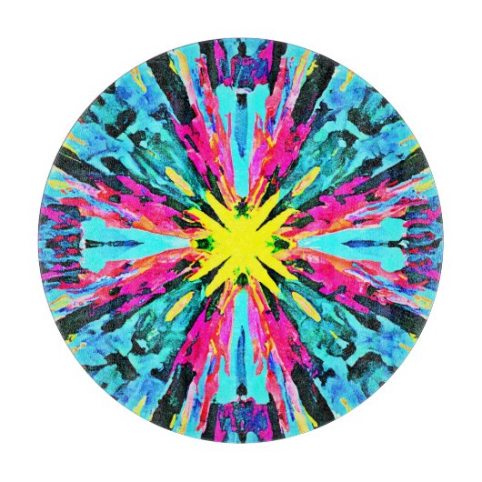 Abstract kleurrijk gloedpatroon snijplank (Voorkant)