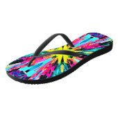 Abstract kleurrijk gloedpatroon teenslippers (Schuin)