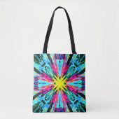 Abstract kleurrijk gloedpatroon tote bag (Voorkant)