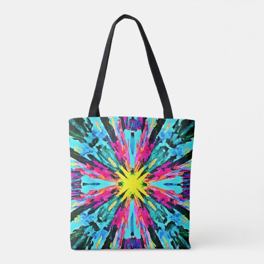 Abstract kleurrijk gloedpatroon tote bag (Achterkant)