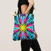 Abstract kleurrijk gloedpatroon tote bag (Dichtbij)