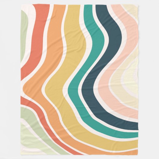 Abstract kleurrijk golvend patroon fleece deken (Voorkant)