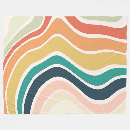 Abstract kleurrijk golvend patroon fleece deken (Voorkant (Horizontaal))