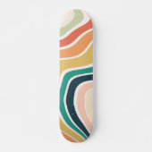 Abstract kleurrijk golvend patroon persoonlijk skateboard (Voorkant)