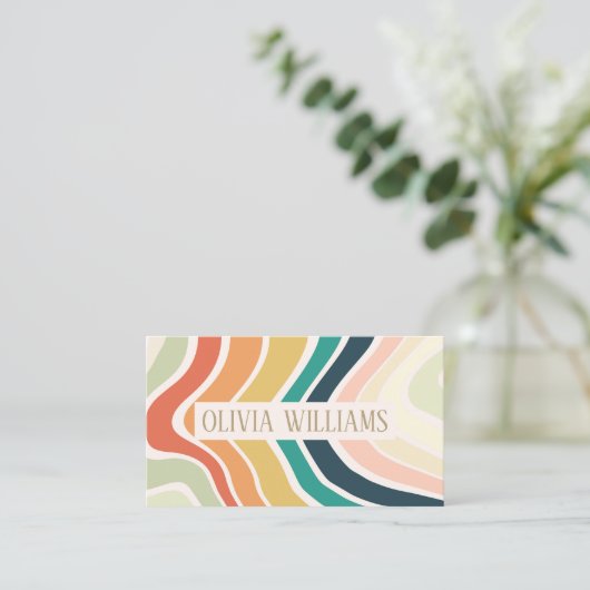 Abstract kleurrijk golvend patroon visitekaartje (Staand voorkant)