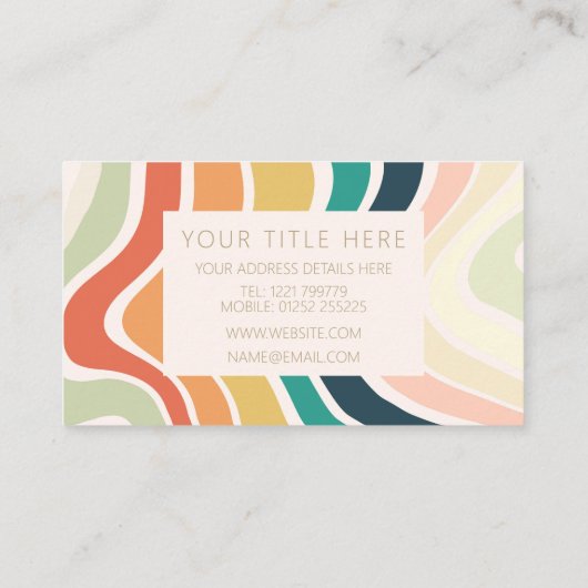 Abstract kleurrijk golvend patroon visitekaartje (Achterkant)