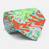 Abstract kleurrijk groen blauw Sinaasappel Stropdas (Opgerold)