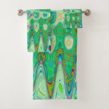 Abstract Kleurrijk Groen Golf Mosaic Retro