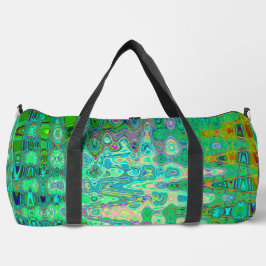 Abstract Kleurrijk Groen Golf Mosaic Retro Plunjezak
