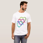Abstract kleurrijk hart ontwerp t-shirt (Voorkant volledig)