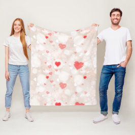 Abstract kleurrijk hartenpatroon fleece deken