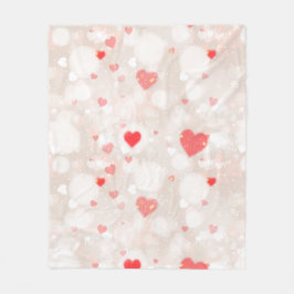 Abstract kleurrijk hartenpatroon fleece deken