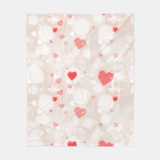 Abstract kleurrijk hartenpatroon fleece deken (Voorkant)