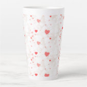 Abstract kleurrijk hartenpatroon latte mok (Voorkant)