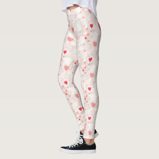 Abstract kleurrijk hartenpatroon leggings (Links)