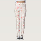 Abstract kleurrijk hartenpatroon leggings (Voorkant)