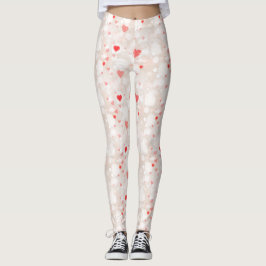 Abstract kleurrijk hartenpatroon leggings