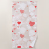 Abstract kleurrijk hartenpatroon strandlaken (Voorkant)