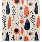 Abstract kleurrijk herfst sinaasappel beige bloemm douchegordijn (Voorkant)