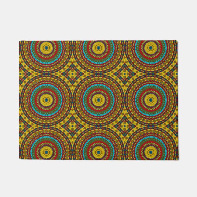  Abstract Kleurrijk Hippie Koel Boho Patroon Triba Deurmat (Voorkant)
