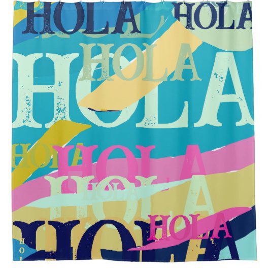 Abstract Kleurrijk Hola Douchegordijn (Voorkant)
