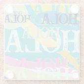 Abstract Kleurrijk Hola Glazen Onderzetter (Achterkant)