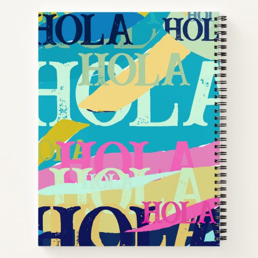 Abstract Kleurrijk Hola Notitieboek (Achterkant)