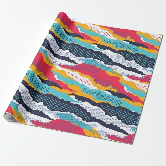 Abstract kleurrijk kamouflage behangselpapier met  cadeaupapier (Uitgerold)
