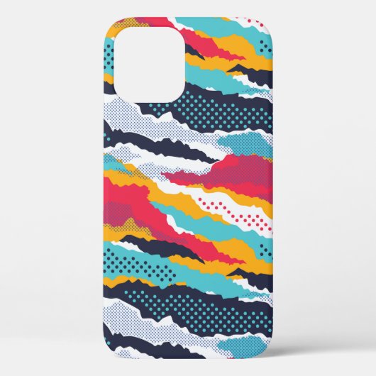 Abstract kleurrijk kamouflage behangselpapier met Case-Mate iPhone case (Achterkant)