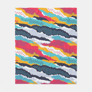 Abstract kleurrijk kamouflage behangselpapier met fleece deken