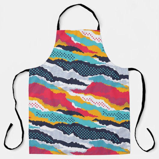 Abstract kleurrijk kamouflage behangselpapier met  schort (Voorkant)