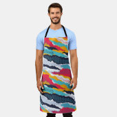 Abstract kleurrijk kamouflage behangselpapier met  schort (Gedragen)